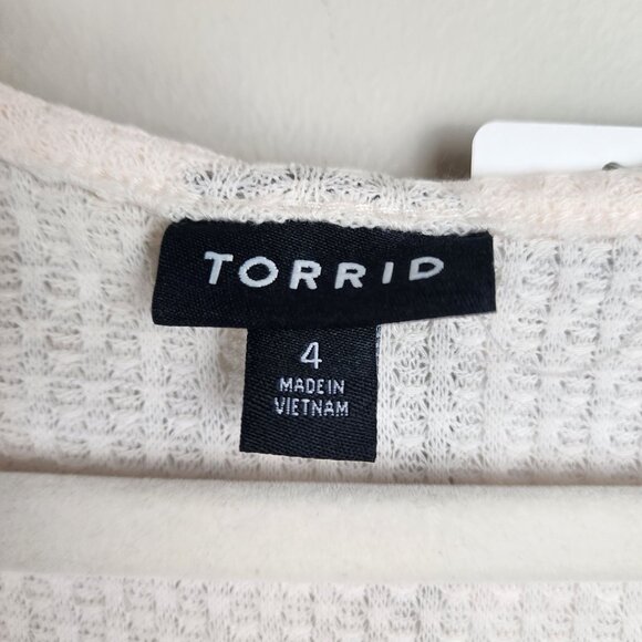 Torrid sz 4 / 4X women waffle knit snap front henley top shirt NRE - Picture 4 of 11